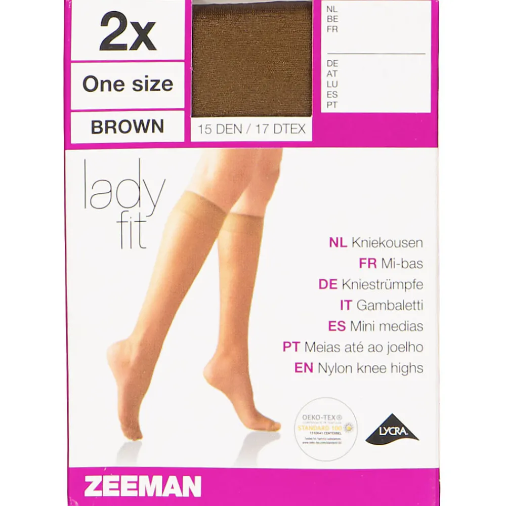 Sale Zeeman Lady fit Mi-bas - Marron