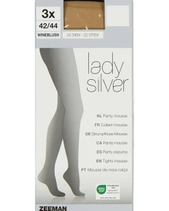 Clearance Zeeman Lady silver Collant - Wineblush
